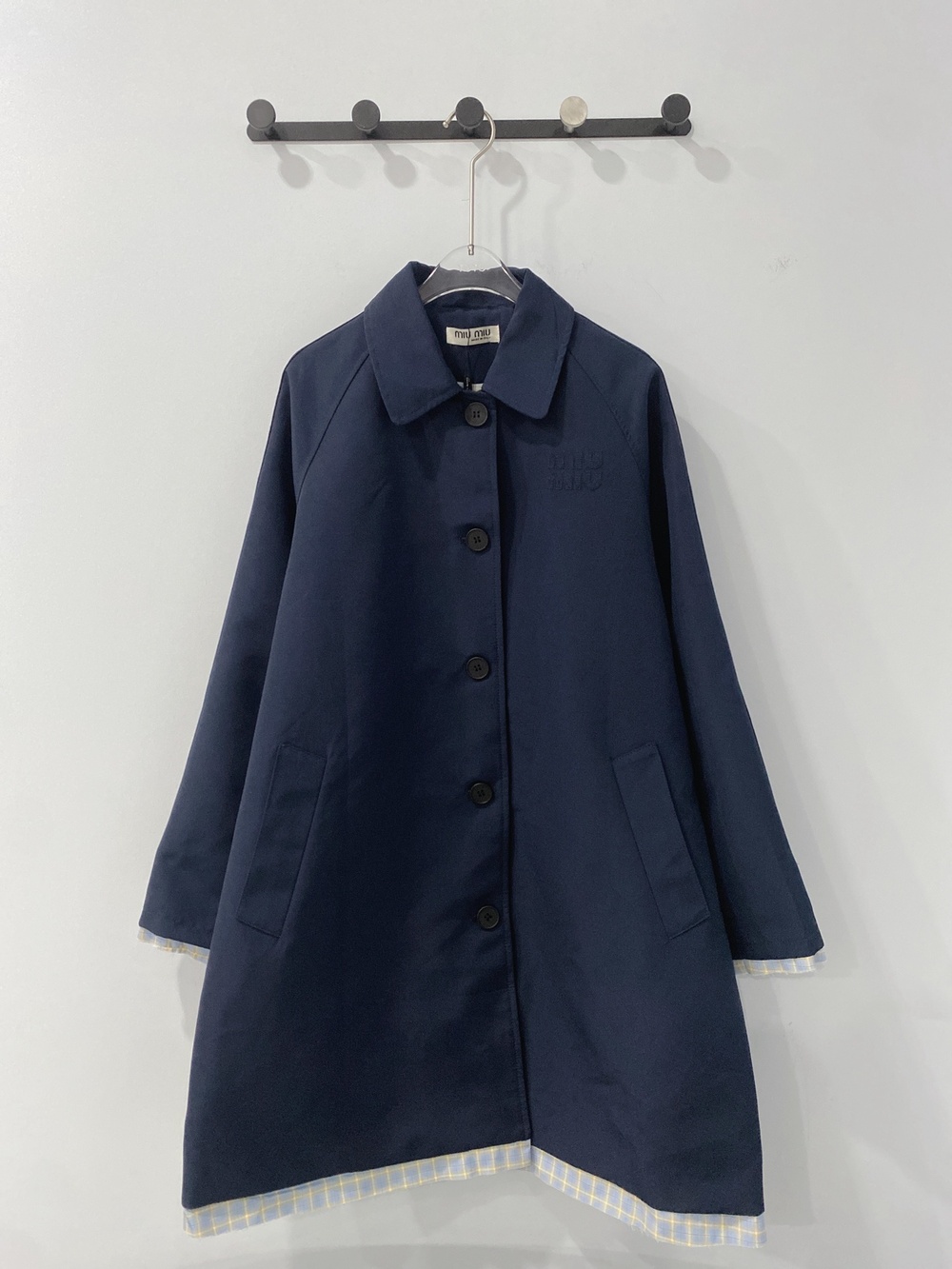 Miu Miu checkered coat jacket